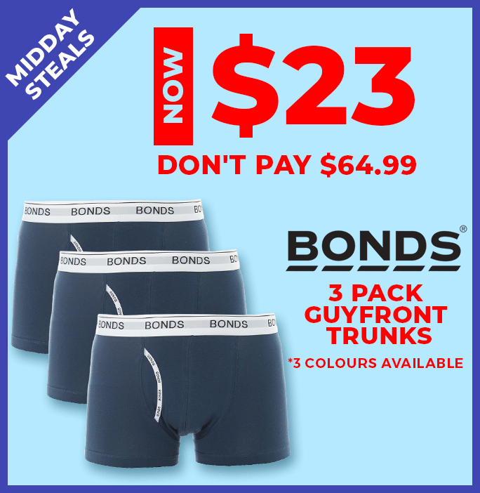 NOW $23 - Bonds Men's 3 Pack Trunks, SAVE BIG! - DealsDirect